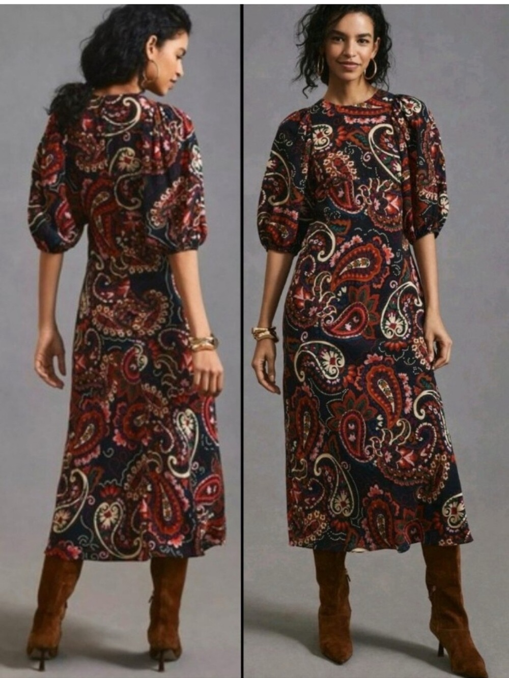 Anthropologie Kachel Puff-Sleeve Dress size s